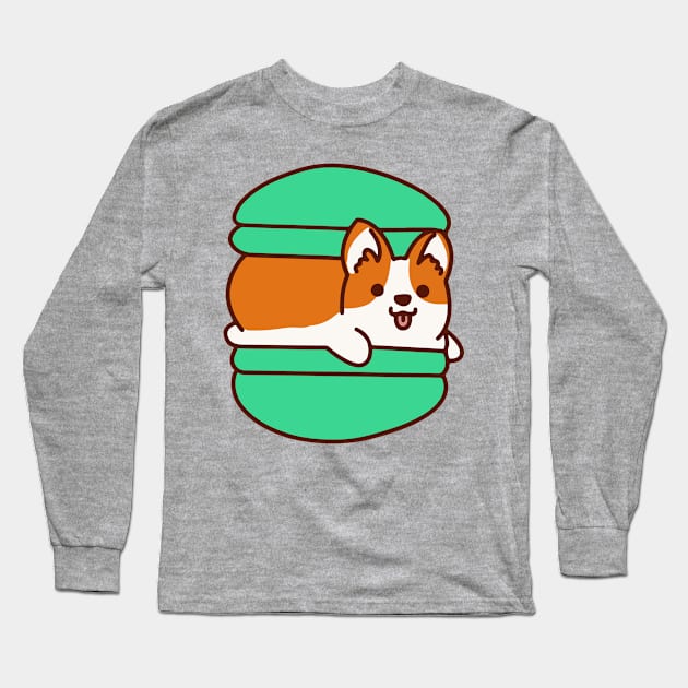 Macaron Corgi Long Sleeve T-Shirt by mintcorner